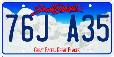 SD license plate 76JA35