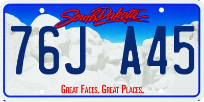 SD license plate 76JA45