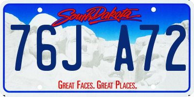 SD license plate 76JA72
