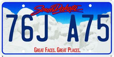 SD license plate 76JA75