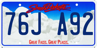 SD license plate 76JA92