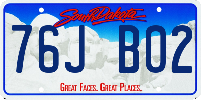 SD license plate 76JB02