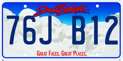 SD license plate 76JB12