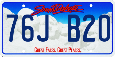 SD license plate 76JB20