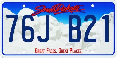 SD license plate 76JB21