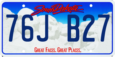 SD license plate 76JB27