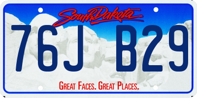 SD license plate 76JB29