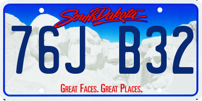 SD license plate 76JB32