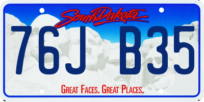 SD license plate 76JB35