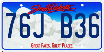 SD license plate 76JB36