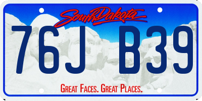 SD license plate 76JB39