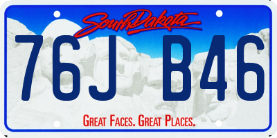 SD license plate 76JB46