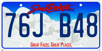 SD license plate 76JB48