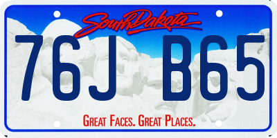 SD license plate 76JB65