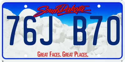 SD license plate 76JB70
