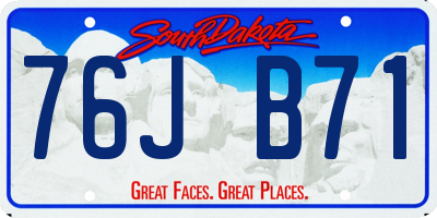 SD license plate 76JB71