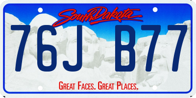 SD license plate 76JB77