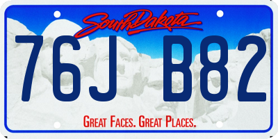 SD license plate 76JB82