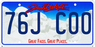 SD license plate 76JC00