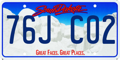 SD license plate 76JC02