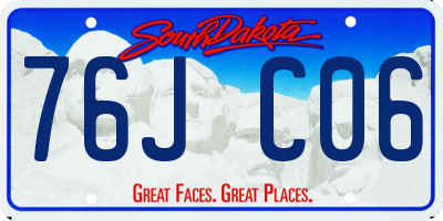 SD license plate 76JC06
