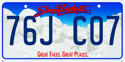 SD license plate 76JC07