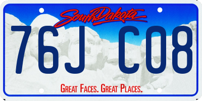 SD license plate 76JC08