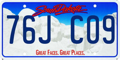 SD license plate 76JC09
