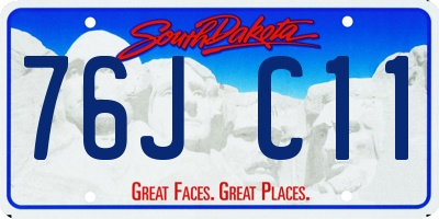 SD license plate 76JC11