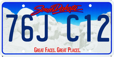SD license plate 76JC12