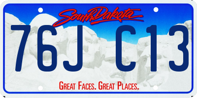 SD license plate 76JC13