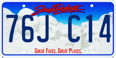 SD license plate 76JC14