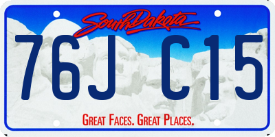 SD license plate 76JC15