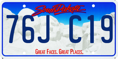 SD license plate 76JC19