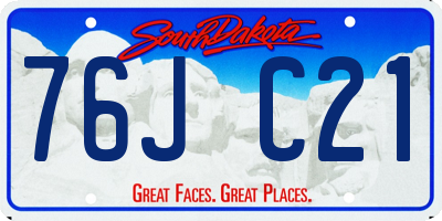 SD license plate 76JC21