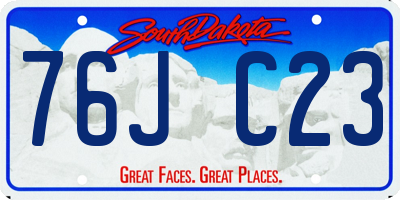 SD license plate 76JC23