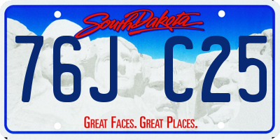 SD license plate 76JC25