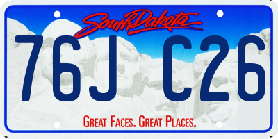 SD license plate 76JC26