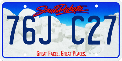 SD license plate 76JC27