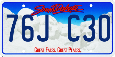 SD license plate 76JC30