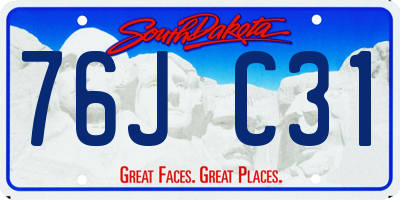 SD license plate 76JC31