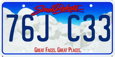 SD license plate 76JC33
