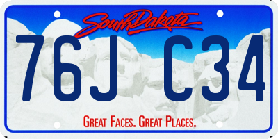SD license plate 76JC34