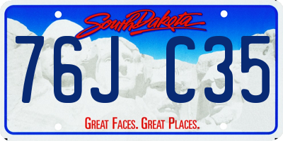 SD license plate 76JC35