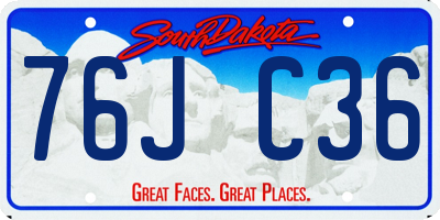 SD license plate 76JC36