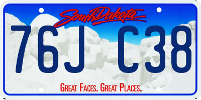 SD license plate 76JC38