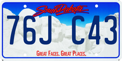 SD license plate 76JC43