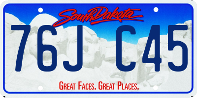 SD license plate 76JC45