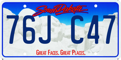 SD license plate 76JC47