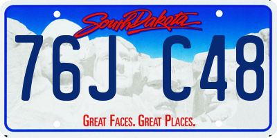 SD license plate 76JC48